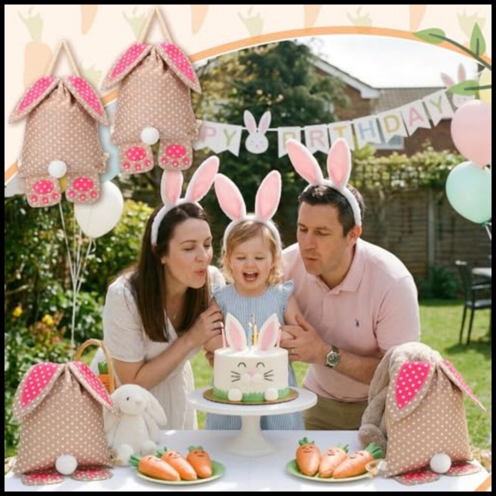 Canvas Bunny Backpack Drawstring Bag Reusable Eas… - image 6